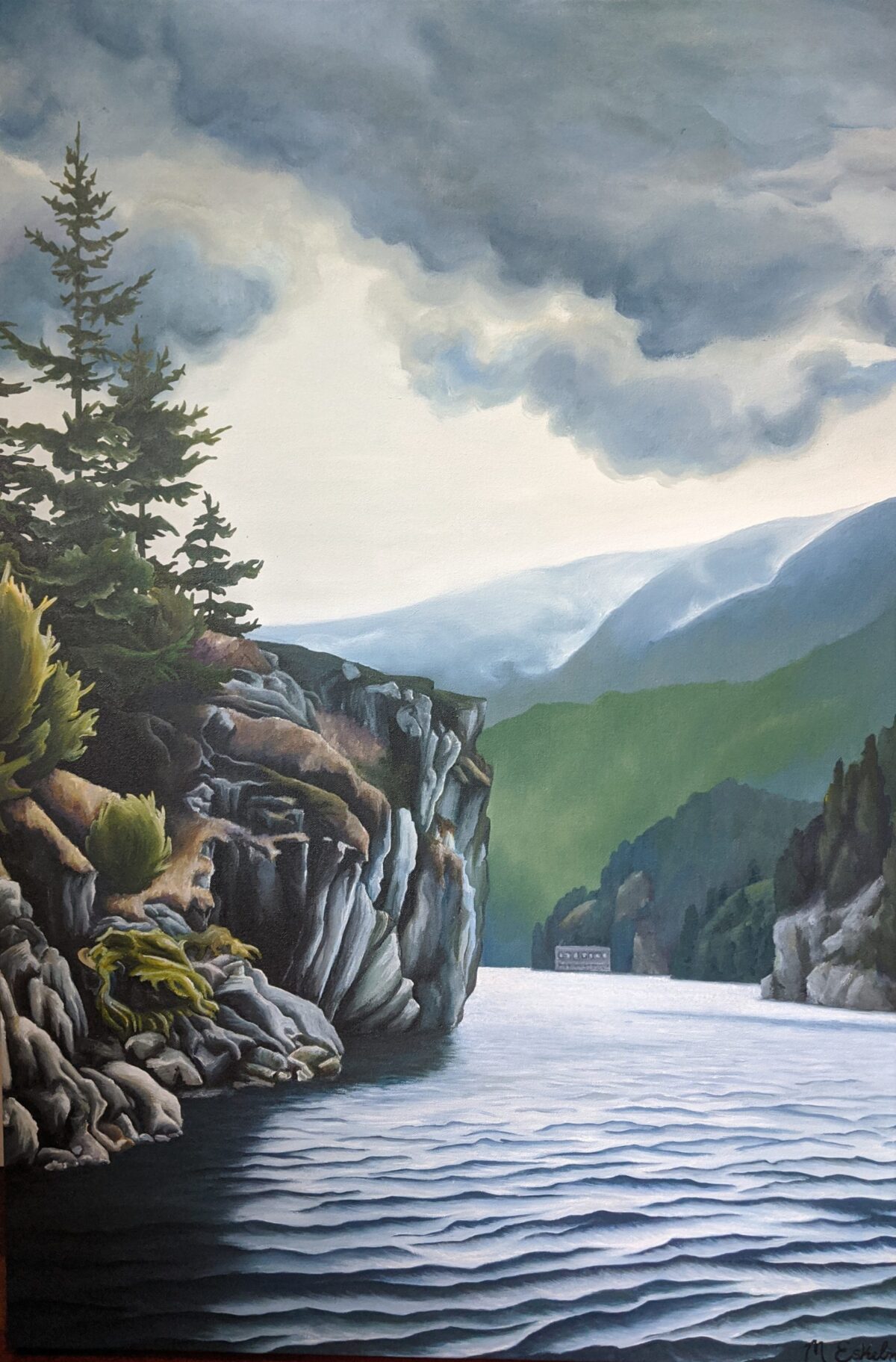 Acrylic painting of Indian Arm's Twin Islands